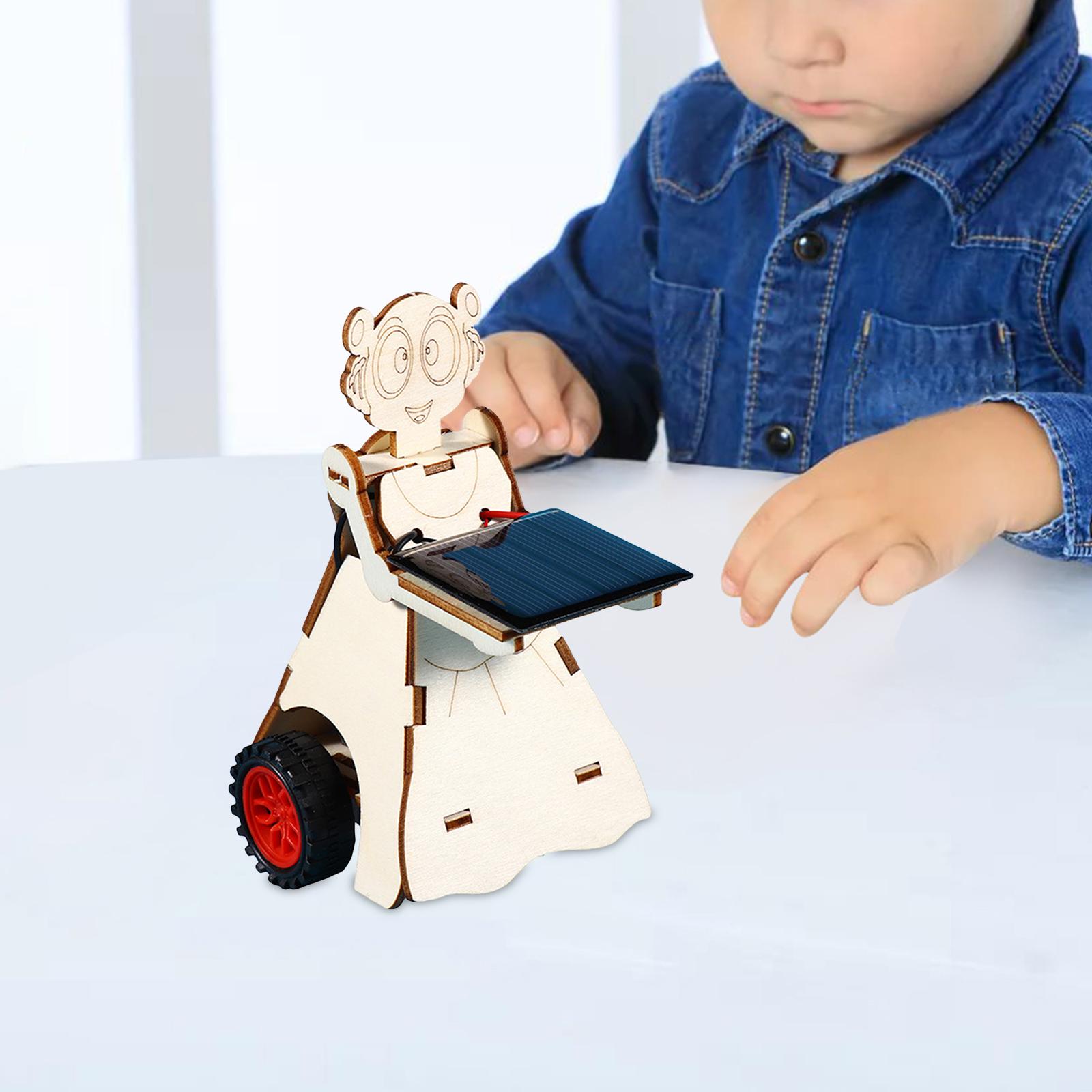 Stem Solar Robot Kit For Kids - 子供向けのSTEM学習玩具、木製の科学工作キット。太陽光発電式ロボット組み立てキット。