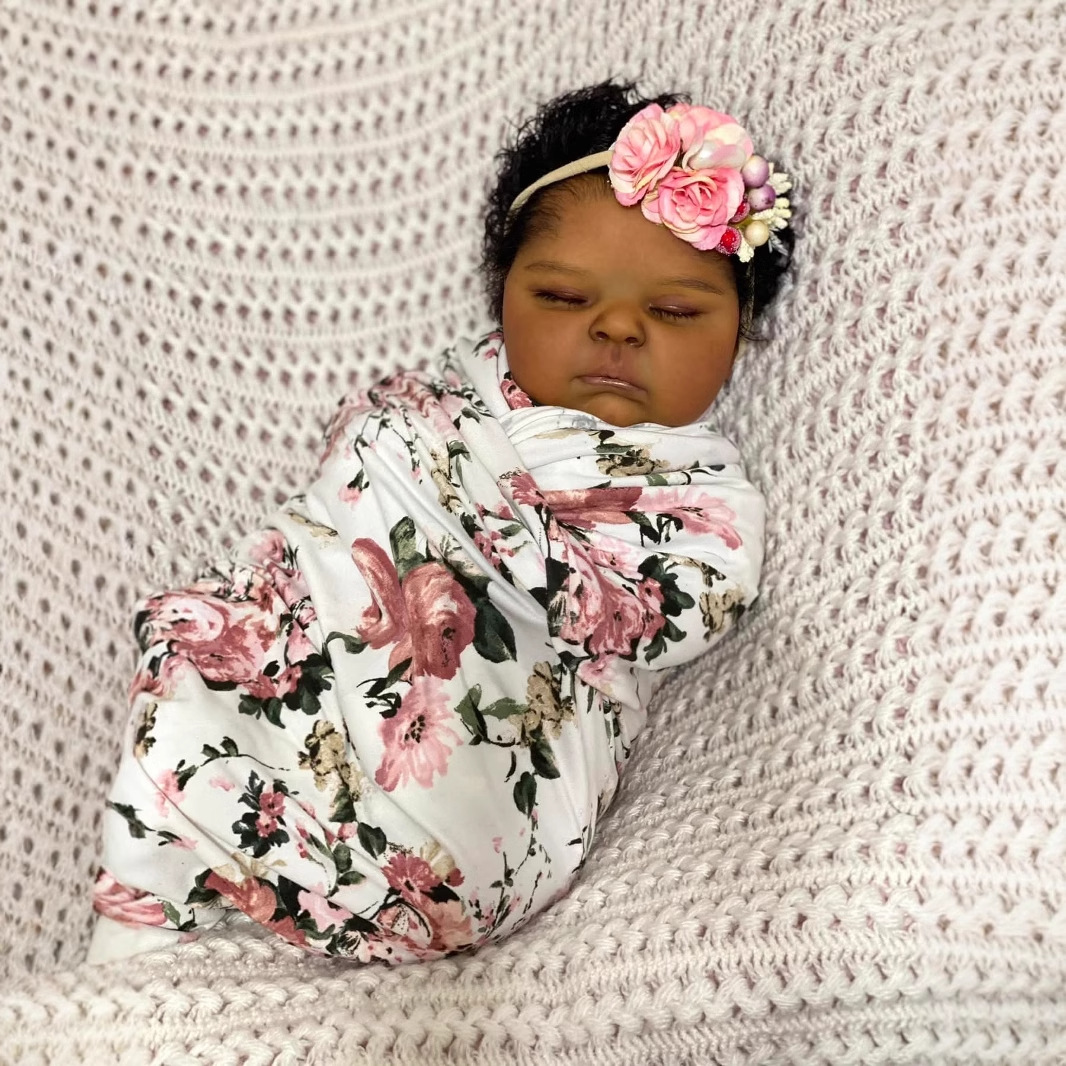 Reborn Baby Doll Silicone Realistic - 褐色肌桃 19 インチリアルなシリコーンリアルなベビードールリボーン実生活新生児人形おもちゃギフト幼児子供のため