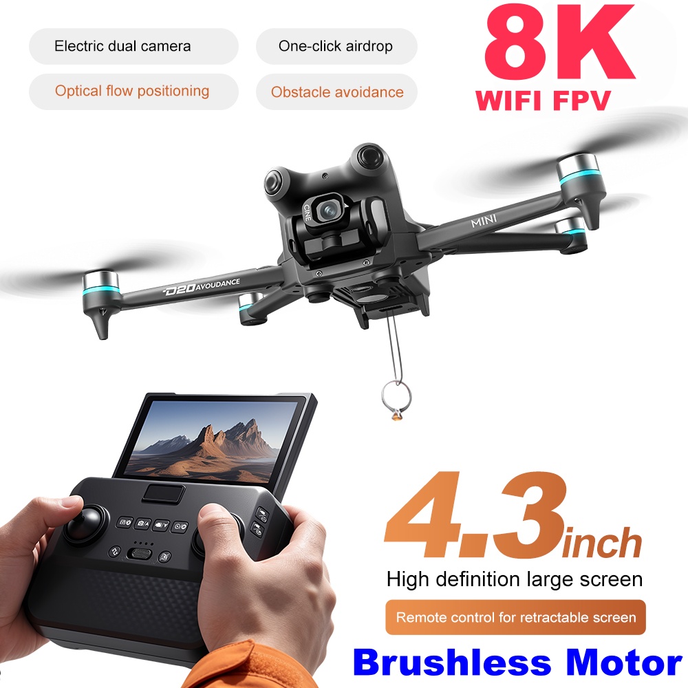 ブラシレスモーター搭載スクリーン付きドローン、デュアルカメラ - Fpv Brushless Rc Drone 4K のレビューと価格