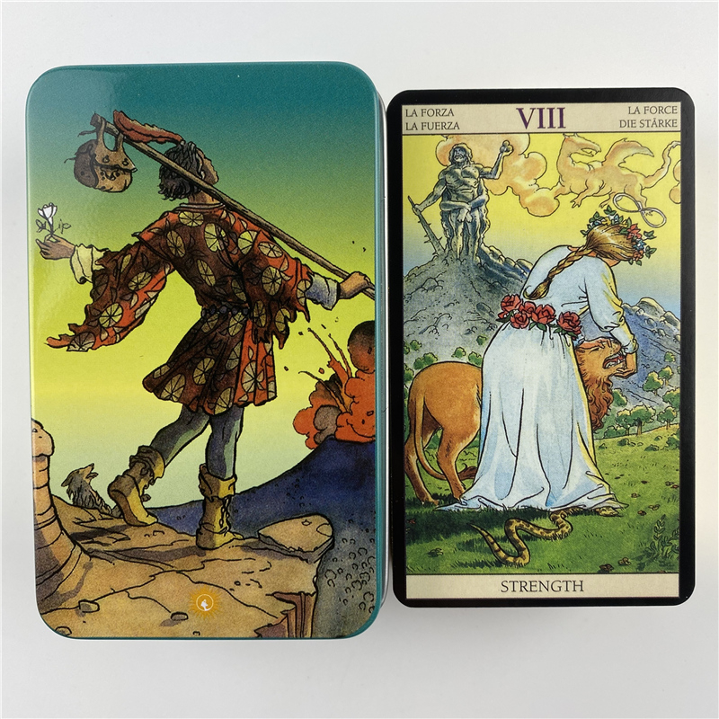 メタルボックス金メッキ版バックライダータロットカードデッキ紙 - Tarot Cards Deck With Guidebook のレビューと価格