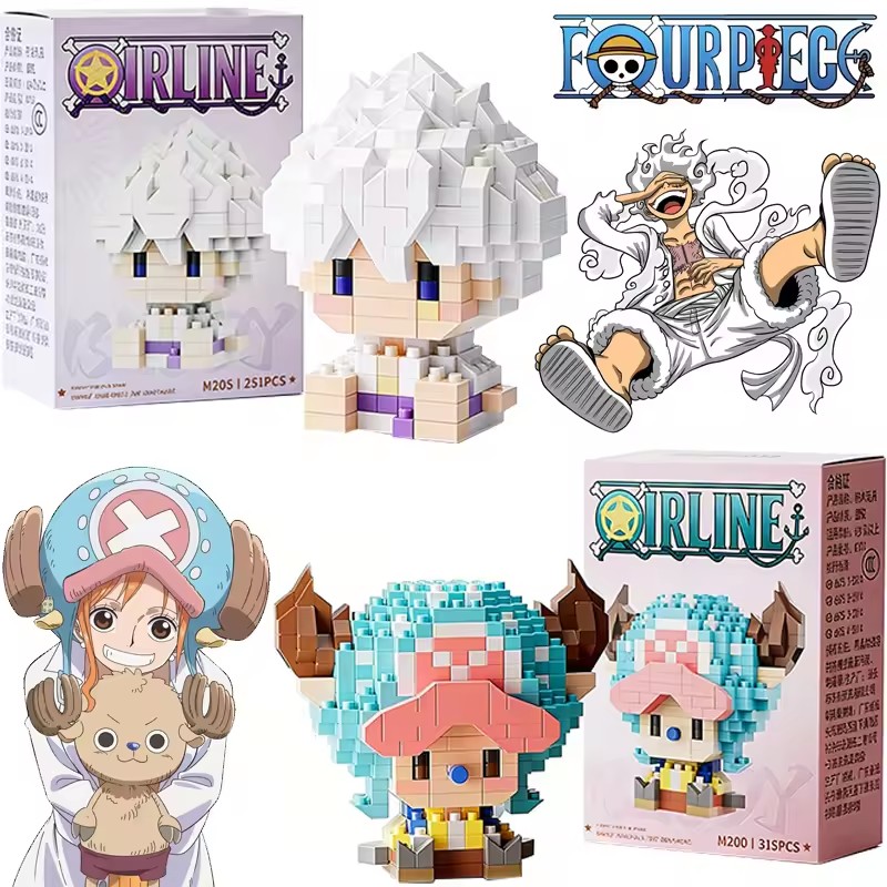 ワンピースアニメ太陽神ニカ・ルフィ・チョッパー・エース・バギ - Building Blocks のレビューと価格