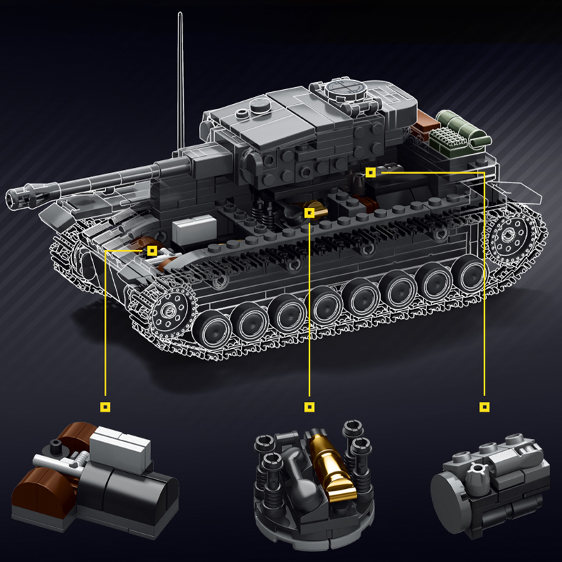 ミリタリー1/35スケール パンツァーキャンプファーゲンIV - Lego Compatible Military Tank のレビューと価格