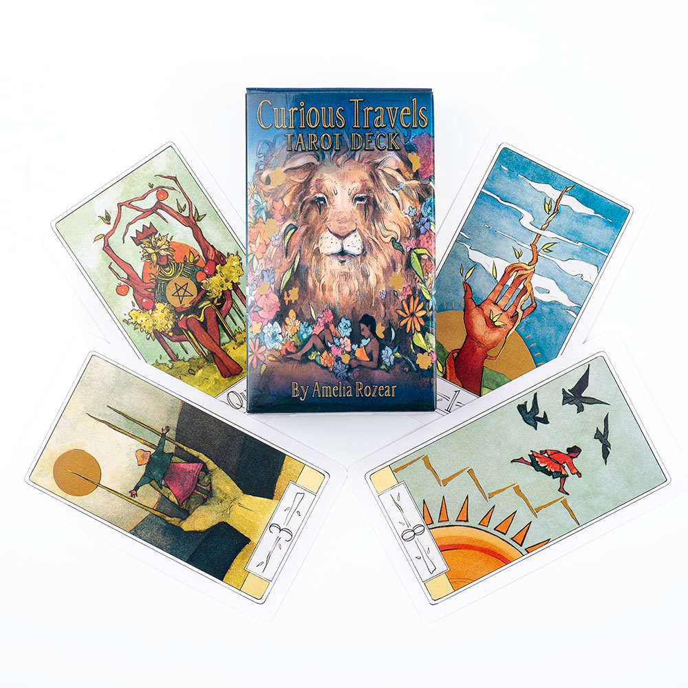 「好奇心が強い旅行」のタロットカードのセット、魅力的な水彩画 - Tarot Cards Deck With Guidebook のレビューと価格